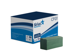 Pallet Deal : 80 x Sirius Professional C-Fold Green Hand Towels 1PLY - 2640 Sheets