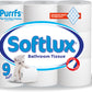 Pallet Deal: 48 x Softlux Purffs Unscented 3 Ply Soft Quality Bathroom Toilet Rolls 45 Rolls (9 x 5)