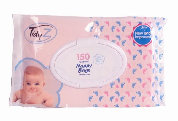 16 x 150's Nappy Bags Clipclose Lid