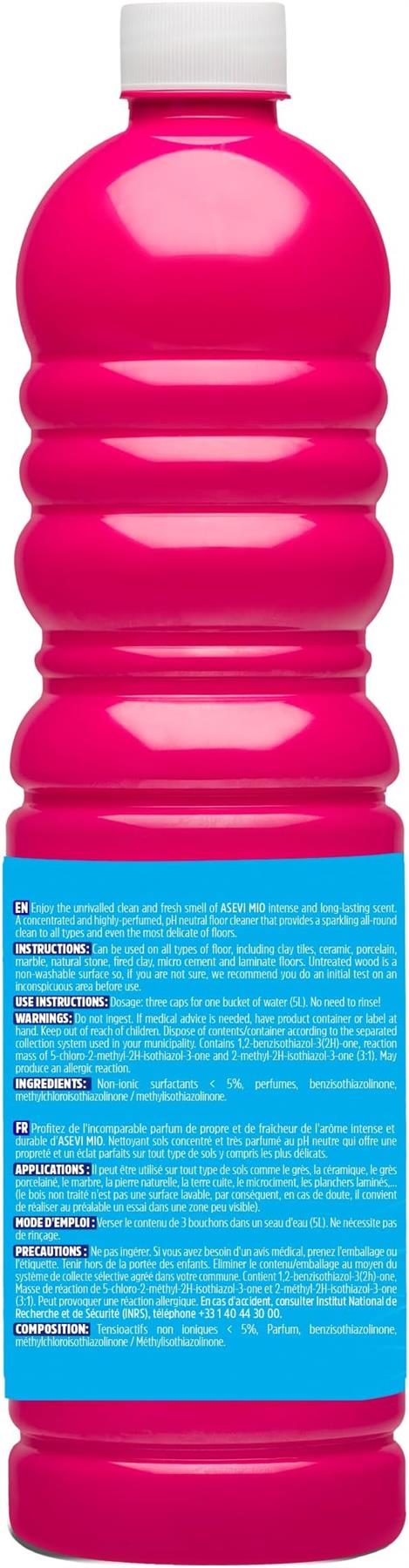 12 x Asevi Mio Concentrated Floor Cleaner 1L