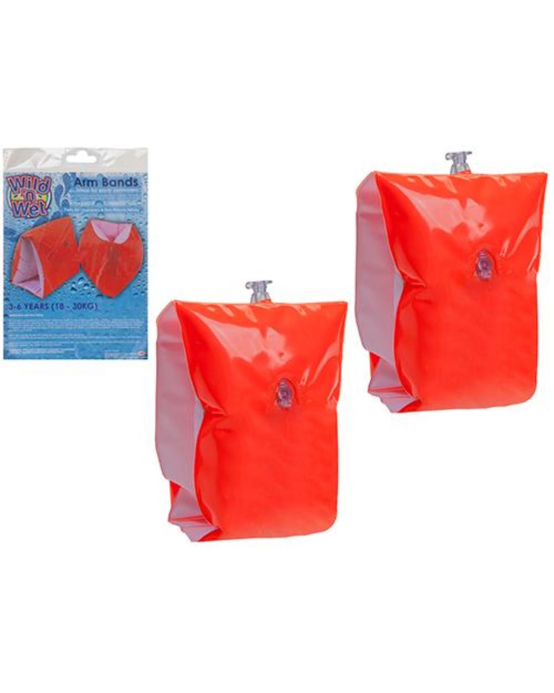 Kids Children Baby Swimming Arm Bands 9"x6" – Orange/White age 3-6 years