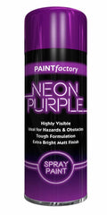 6 x Paint Factory Neon Purple Florescent Aerosol Spray Paint All-Purpose Matt Finish Wood Metal Spray 200ml