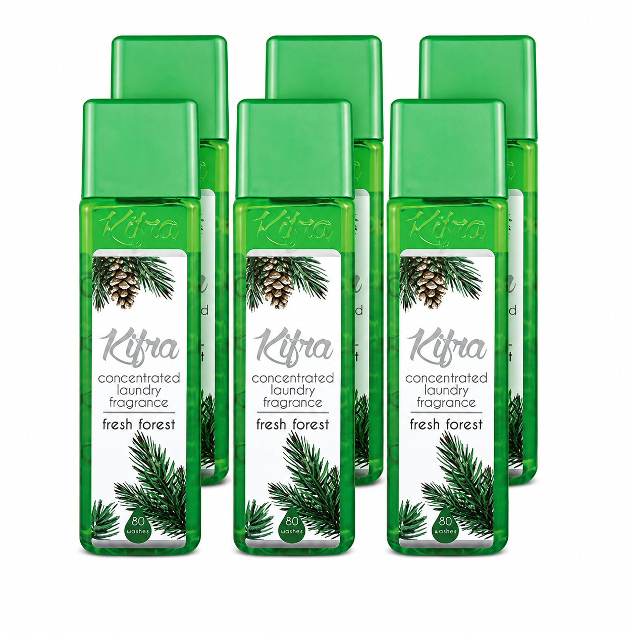 6 x Kifra Fresh Forest Laundry Fragrance – 200ml (80 Washes)