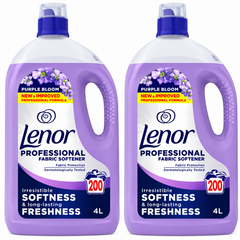 2 × Lenor Professional Fabric Conditioner – Purple Bloom, 4 L Each (200 Washes) – Bulk Pack