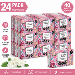 24 x Floral Tumble Dryer Sheets - 40pk - Gardenia