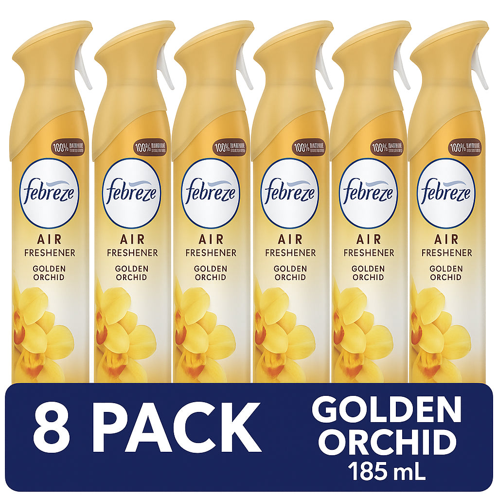 8 x Febreze Air Freshener Golden Orchid 185ml