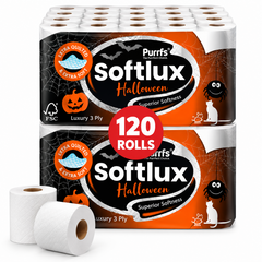 60 Softlux Halloween Luxury 3 Ply Quilted Toilet Rolls| Extra Soft & Strong Premium Toilet Tissue