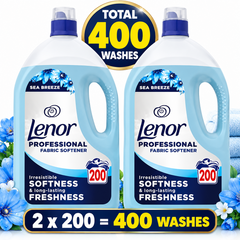 2 × Lenor Professional Fabric Conditioner – Sea Breeze, 4 L Each (200 Washes) – Bulk Pack