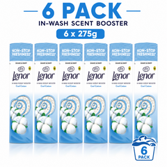 6 x Lenor In-Wash Scent Booster Cool Cotton 275g – Fresh Laundry Fragrance Beads
