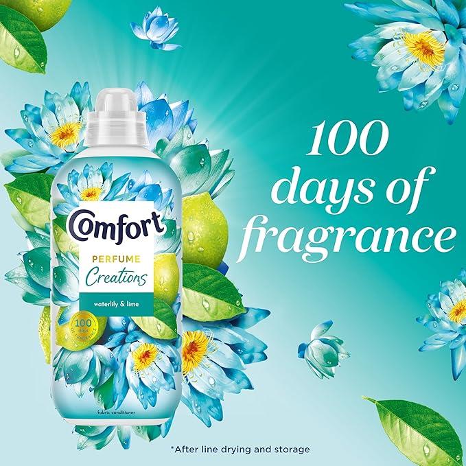 6 X Comfort Creations Fabric Conditioner Waterlily & Lime 30 Washes 900ml