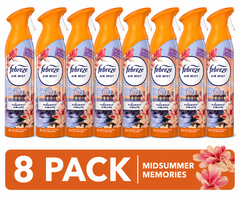 8 x Febreze Air Mist Midsummer Memories Air Freshener Spray 185ml