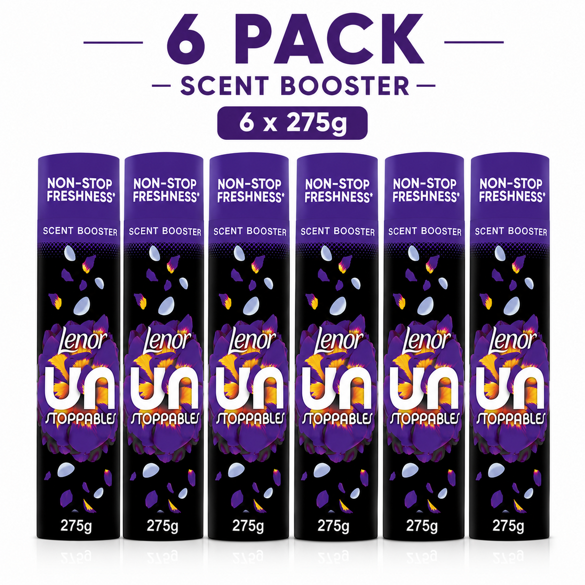 6 x Lenor In-Wash Scent Booster Violet Fresh 275g – Long Lasting Laundry Fragrance Beads