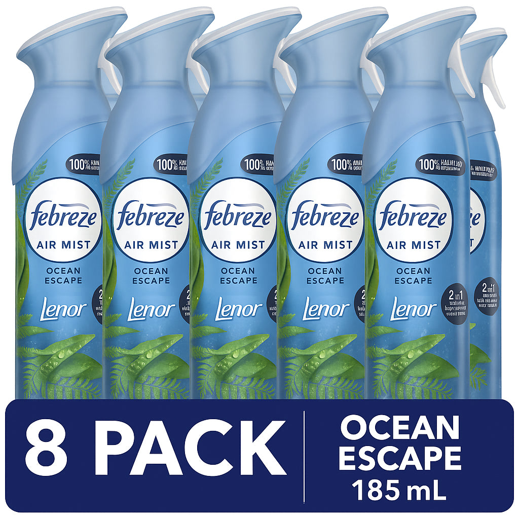 8 x Febreze Air Freshener Ocean Escape 185ml