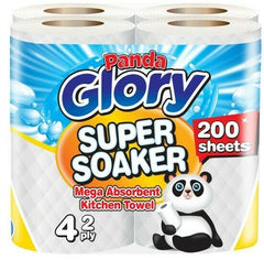 24 Rolls Panda Glory Super Soaker 2 PLY Mega Absorbent Kitchen Towel (4x6)