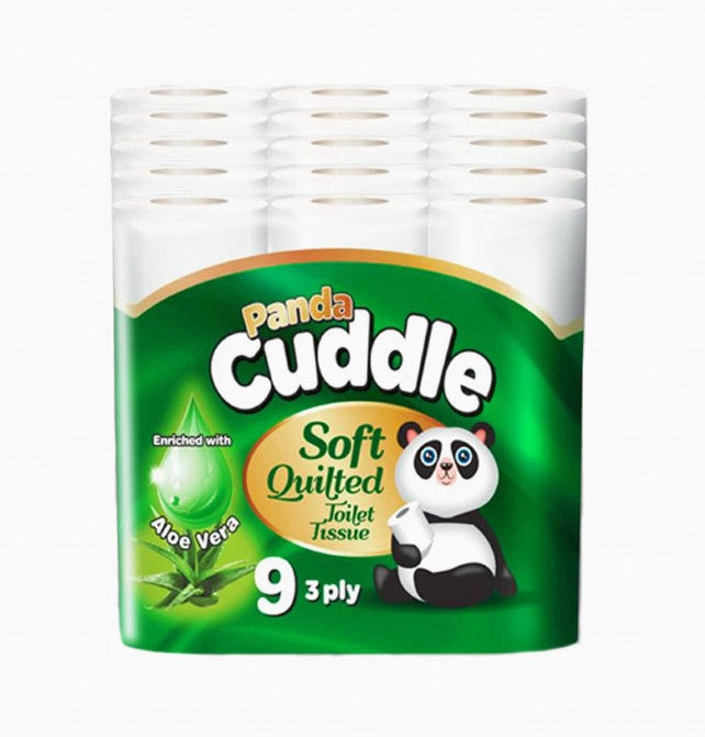 Pallet Deal: 48 x 45 Panda Cuddle Aloe Vera Soft Quilted 3 Ply Toilet Tissue Rolls (9 Rolls x 5)