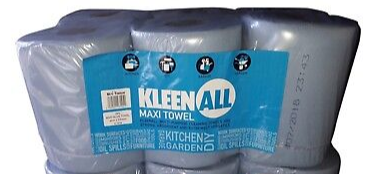 Pallet Deal : 88 x Kleen All Blue Wiper Paper Towel Kitchen Roll 2 ply  (1x6)