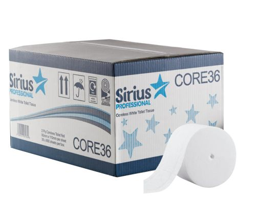 Sirius Coreless Toilet Rolls 2ply 36 Pack