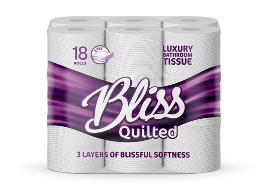 Bliss Triple Quilted Luxury Toilet Tissue Roll 3Ply 36 Rolls (18X2)