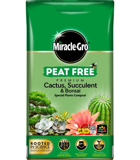 Miracle-Gro® Peat Free Cactus, Succulent & Bonsai Compost 10L