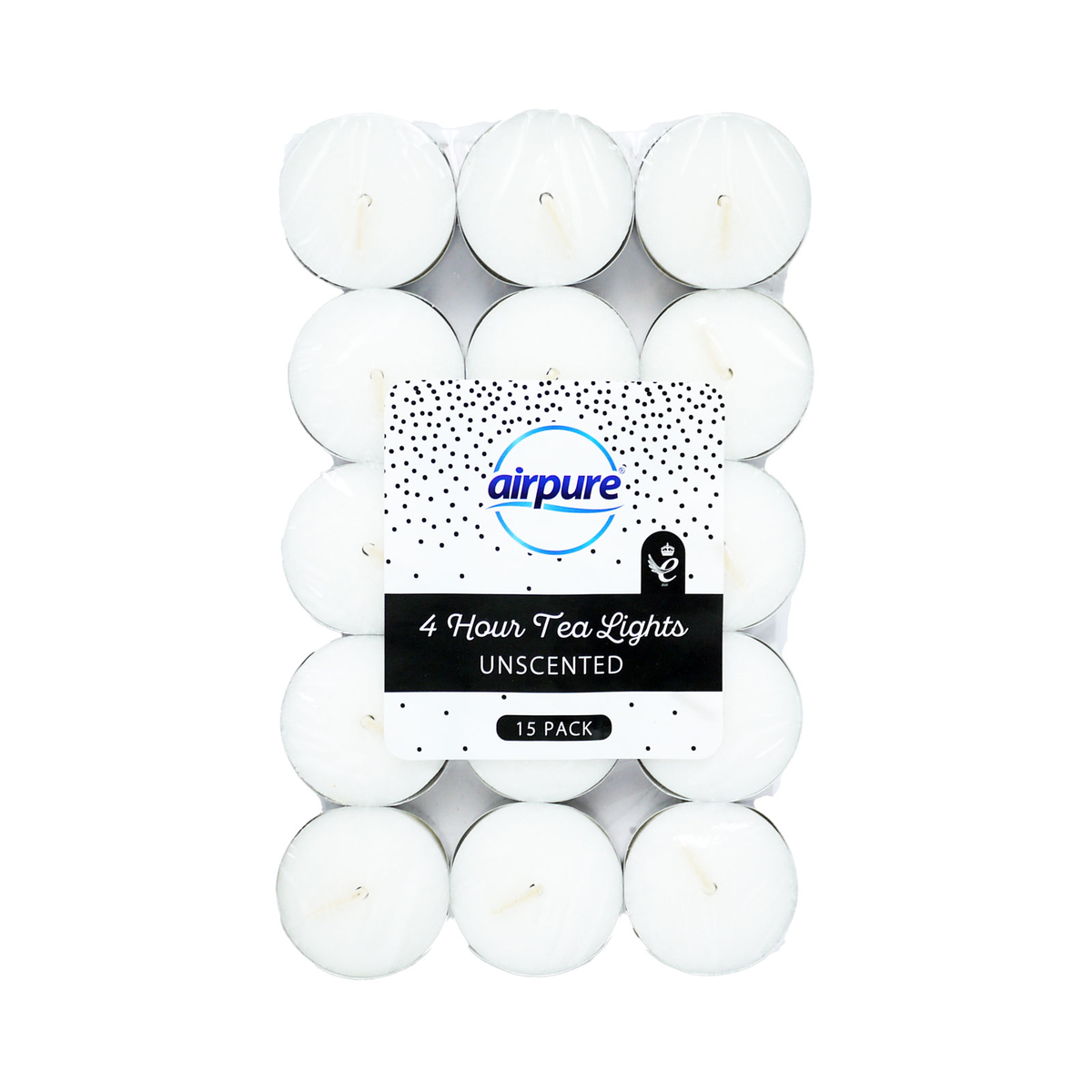 24 x Airpure 4 Hour Tea Lights Unscented 15 Pack