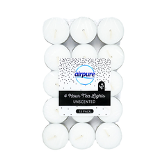 24 x Airpure 4 Hour Tea Lights Unscented 15 Pack