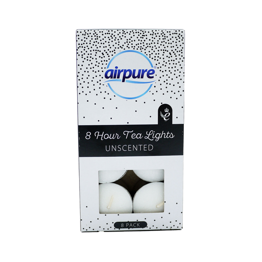 24 x Airpure 8 Hour Tea Lights Unscented 8 Pack