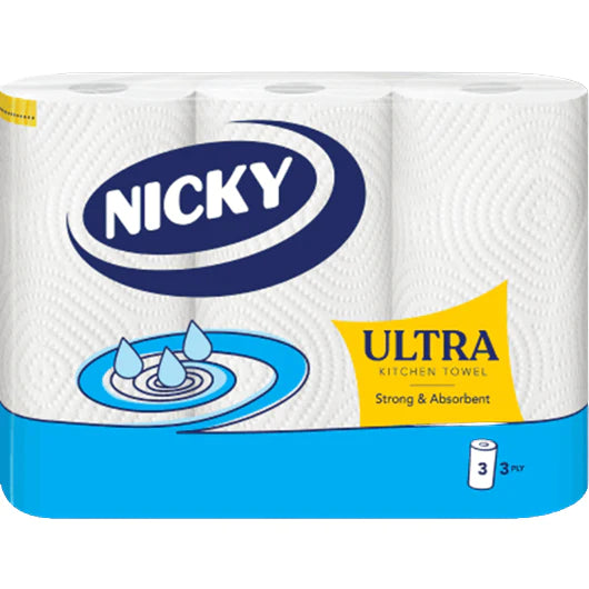 Pallet Deal: 72 x Nicky Ultra 3 Ply Kitchen Roll (3 Rolls X 5 Packs)