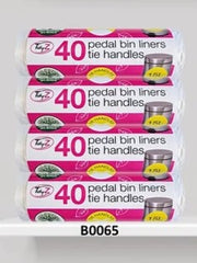 24 x 40's Pedal Bin Liners Tie Handles