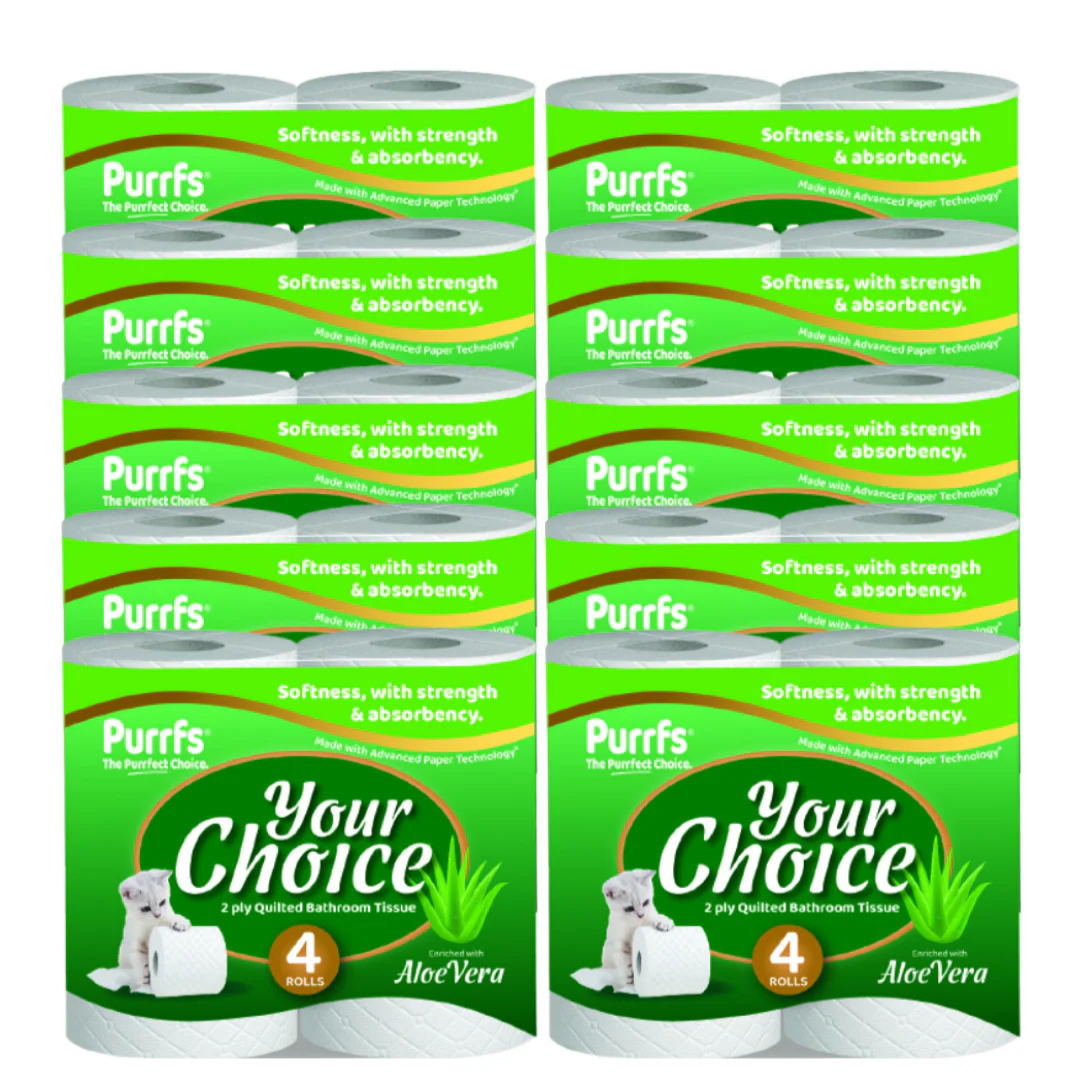 Your Choice 2 Ply Toilet Rolls – Aloe Vera Scented, 40 Rolls (10 x 4 Pack)