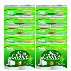 Your Choice 2 Ply Toilet Rolls – Aloe Vera Scented, 40 Rolls (10 x 4 Pack)