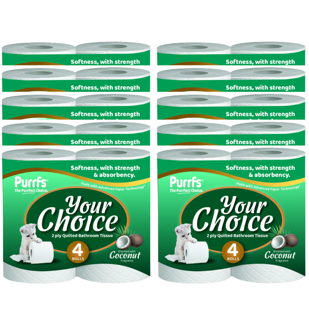 Your Choice 2 Ply Toilet Rolls – Coconut Scented, 40 Rolls (10 x 4 Pack)