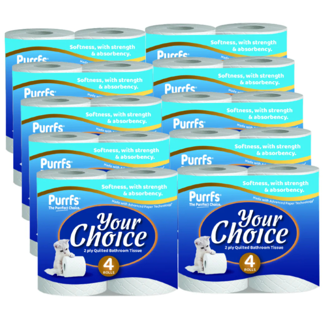 Your Choice 2 Ply Toilet Rolls – Unscented, 40 Rolls (10 x 4 Pack)