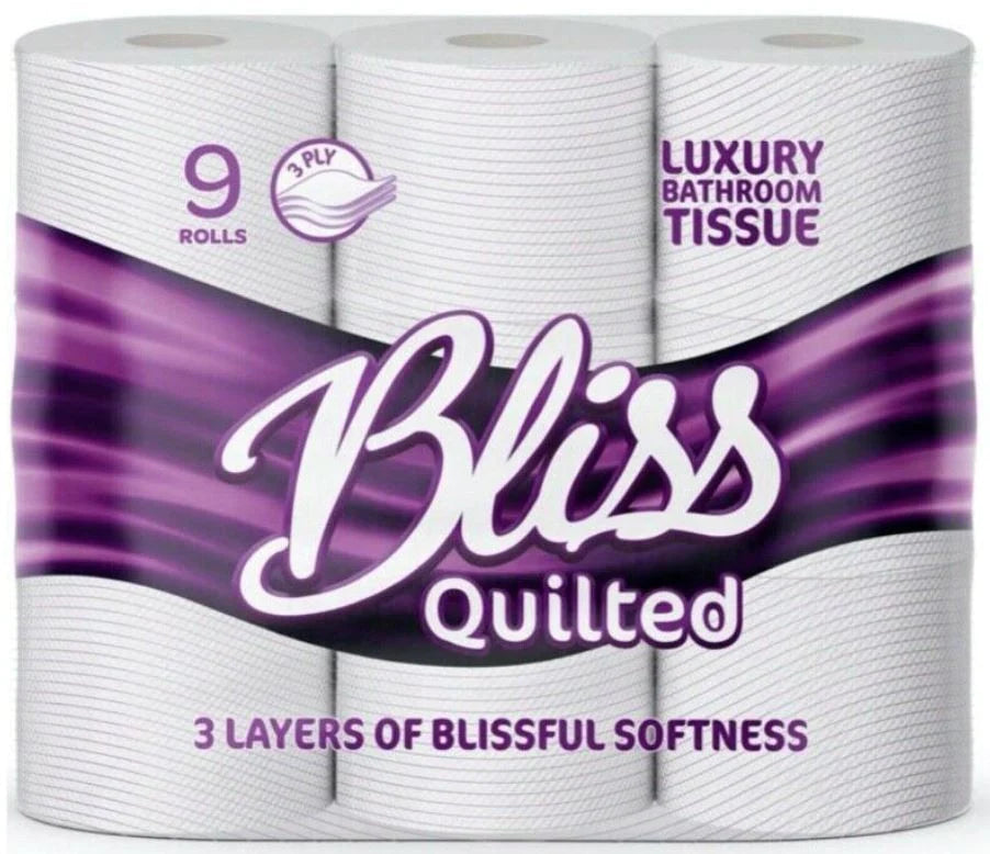 Bliss Triple Quilted Toilet Tissue 3Ply 45 Rolls (9X5)