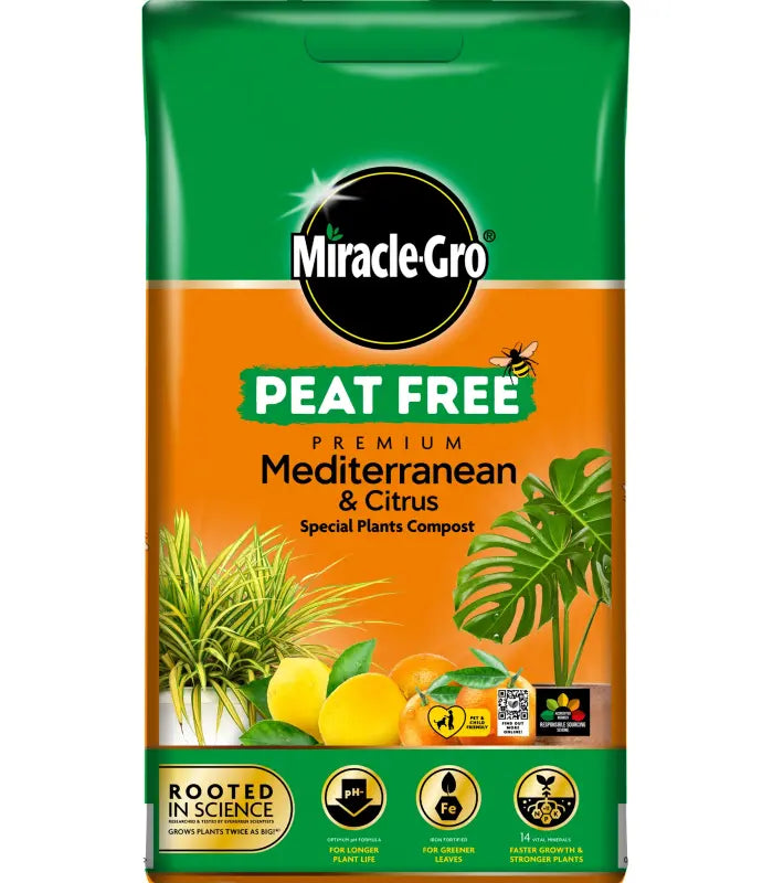 Miracle-Gro® Peat Free Premium Mediterranean & Citrus Compost 10L