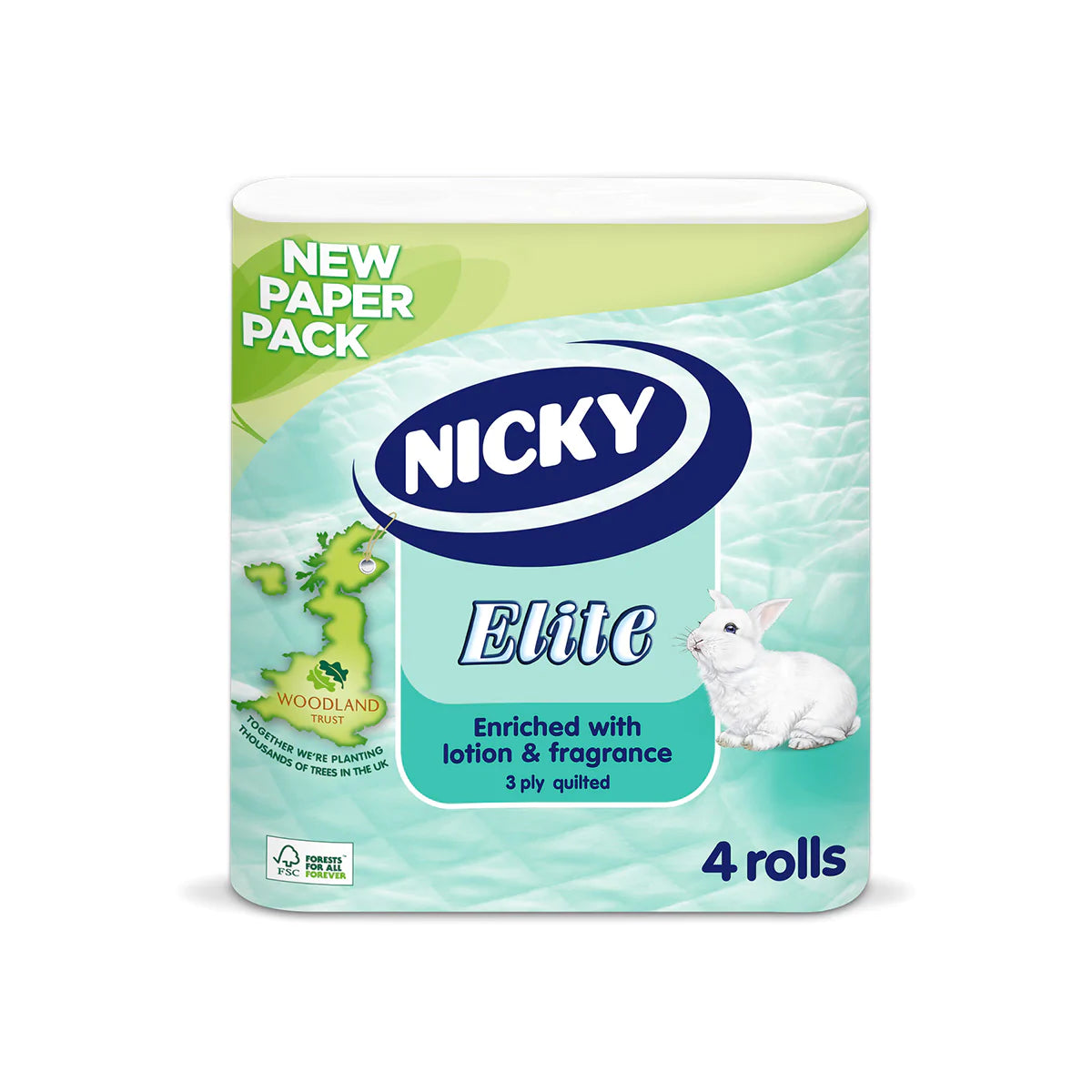 Pallet Deal: 50 x Nicky Elite 3 Ply Luxury Toilet Tissue 40 Rolls White ( 4x10)
