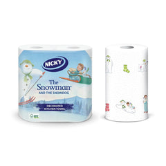 Pallet Deal : 36 X Nicky Snowman and The SnowDog Decorated Kitchen Towel 16 Rolls